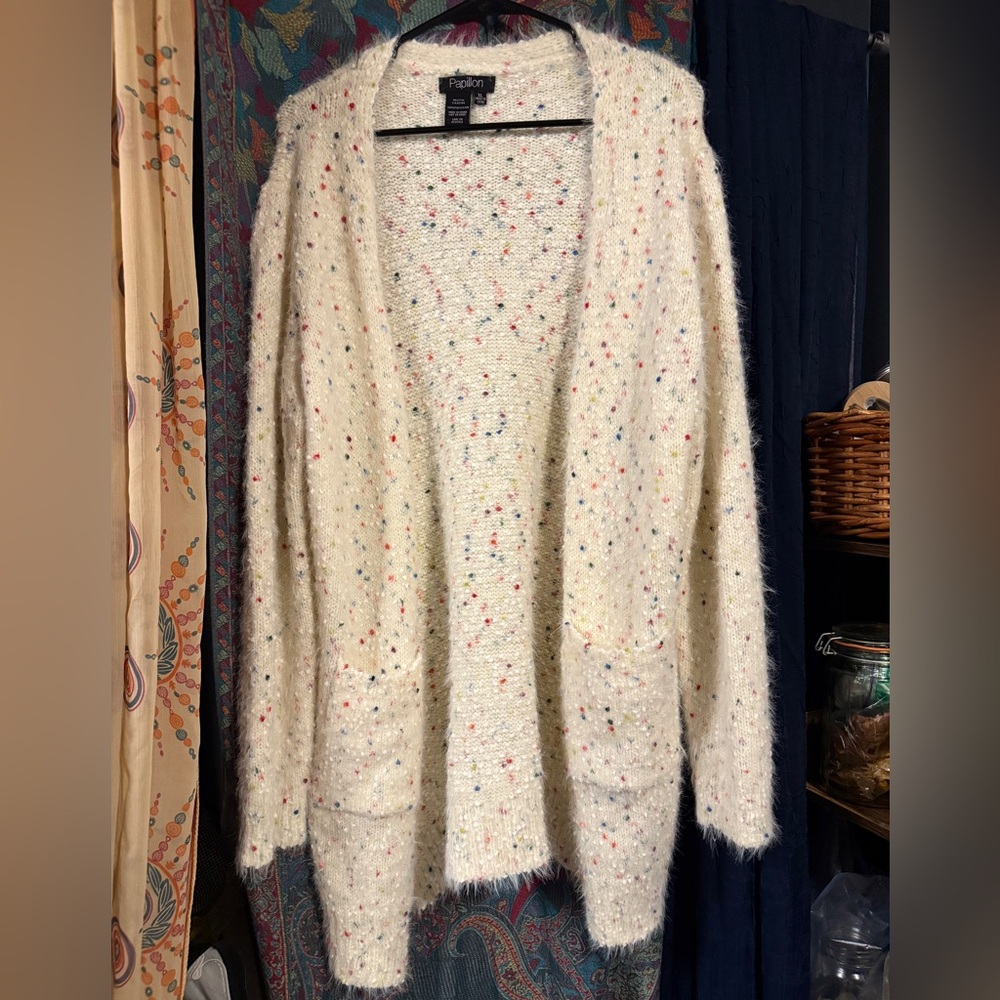Papillon Blanc Multicolor Speckled Cardigan - Picture 2 of 3